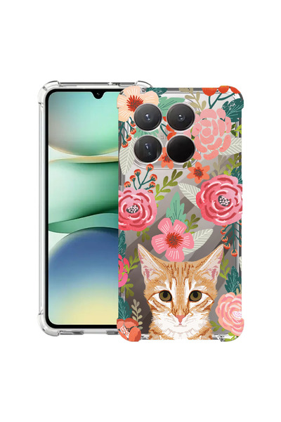 bestcase Husa antișoc compatibilă cu Motorola Moto G86 Power, Pisică și Flori