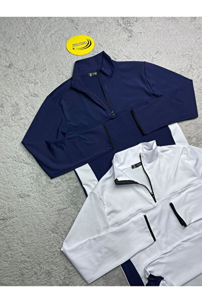 kalawear UNISEX 2'liYarım Fermuar Scuba Kumaş Sweatshirt