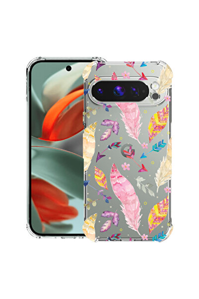 bestcase Carcasă antișoc Husa compatibilă cu Google Pixel 10 Pro / Pixel 10, pene colorate