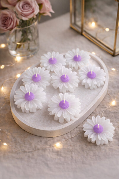 MumLook Papatya Çiçeği Mum | El Yapımı Dekoratif Mum/AFG ATÖLYE /12 adet