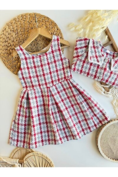 Alvadonna ROCHIE TUVET PENTRU FATA BE guler tip Peter Pan SET DE 2 CU ECHIPE