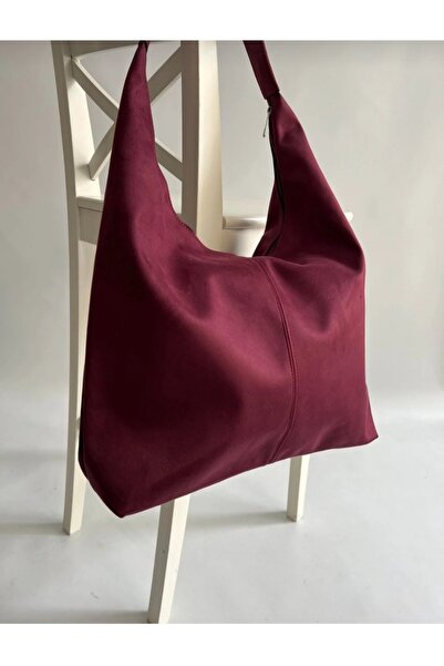Store Bordo Suet Büyük Çanta