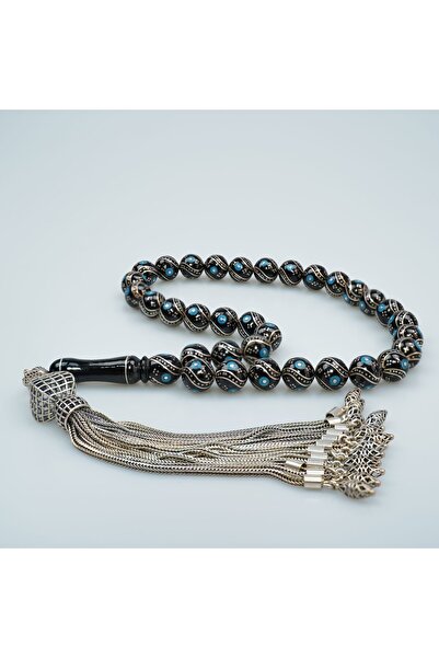 vovoyo Küre Kesim Firuze İşlemeli Hakiki Erzurum Oltu Taşı Tesbih