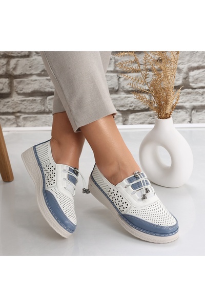 Botinelli Women's casual shoes, white, made of Ascan ecological leather, 39