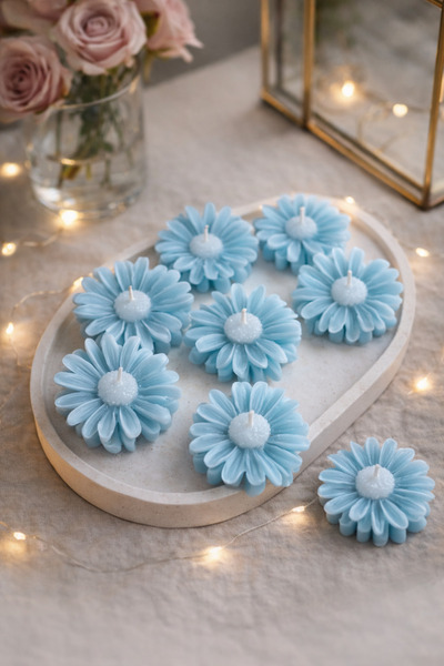 MumLook Papatya Çiçeği Mum | El Yapımı Dekoratif Mum/AFG ATÖLYE /12 adet