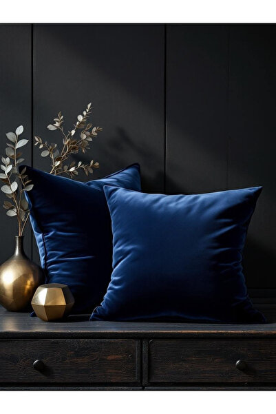 JACA 2-Piece Square Soft Textured Plush Fabric Pouf Cushion Cover (2 Pieces)