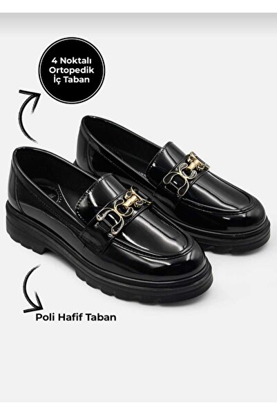 Efe Aksesuarlı Poli Taban 4 Nokta Ortopedik Kadın Anne Ayakkabı Krem Renk Topuk Yükseklik 3 Cm RUGAN