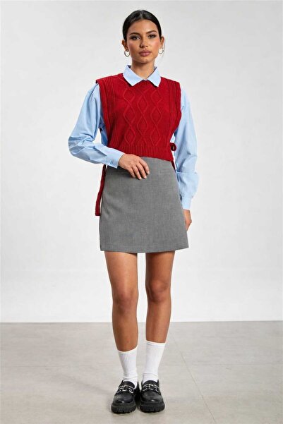 ATE ÖZGÜNEŞ TRİKO TEKSTİL Women's Tricot Sweater with Tie-Up Sleeves