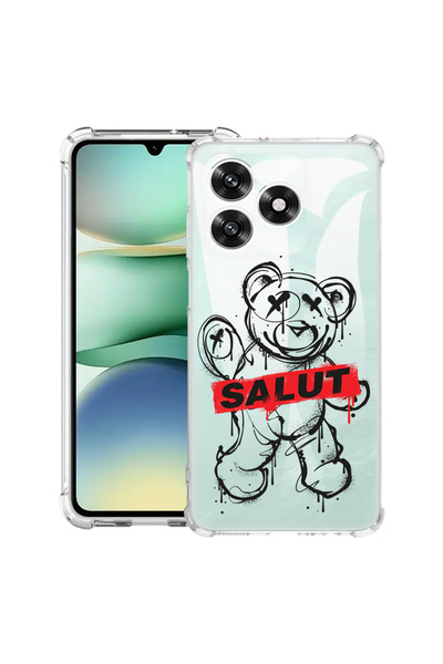 bestcase Husa Anti Shock compatibilă cu Honor X5c Plus / X5c, Teddy Bear Salut