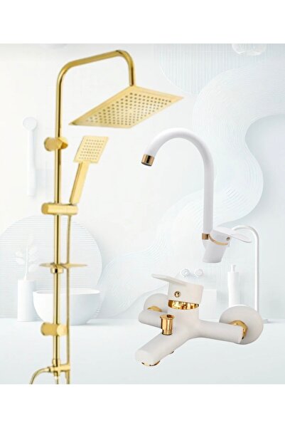 luxury faucet Gold robot beyaz gold baston borulu lavabo bataryası beyaz gold...