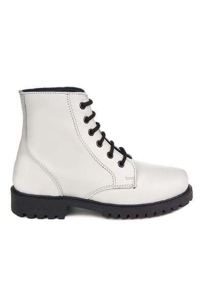 DECHASE Women's Leather Boots Keff White Waxi