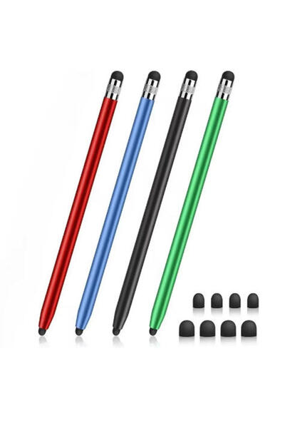 Choice قلم لمس بأربعة ألوان للأجهزة اللوحية، قلم عالمي، قلم سعوي، رأس مزدوج من السيليكون لأجهزة iPad