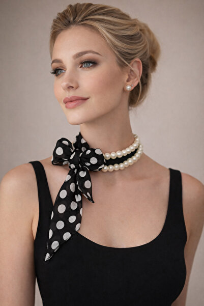 CROCUS DESIGN 2-Piece Scarf Set with Pearl Necklace in Gift Box