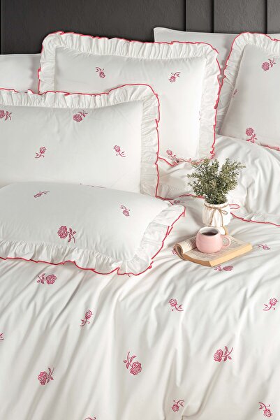 GÖRMEZ TEKSTİL Set de lenjerie de pat dublu din bumbac natural - Față de pern...