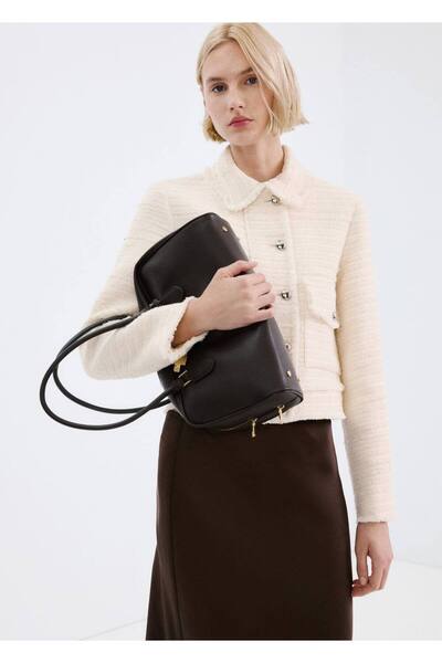 MANGO Woman Klapa yakalı tüvit ceket