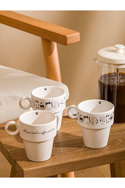 LC Waikiki New season sparkling pieces from esvab black Printed ceramic mug 3...