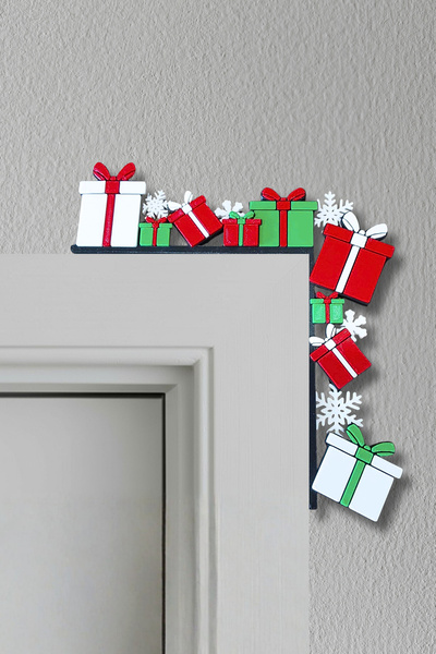 Cosmic Star صندوق هدايا ملون بموضوع عيد الميلاد وزخرفة الطاولة والباب العلوي ...