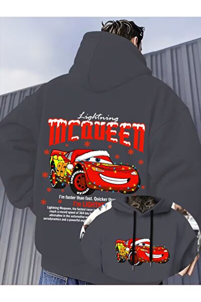 Zonsra سويت شيرت بقلنسوة للجنسين من McQueen مطبوع