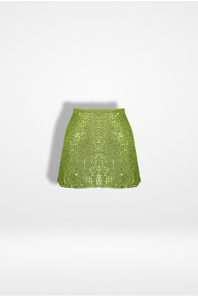 Muu&Lorg Yağ Yeşili Mini Pul Payet Etek