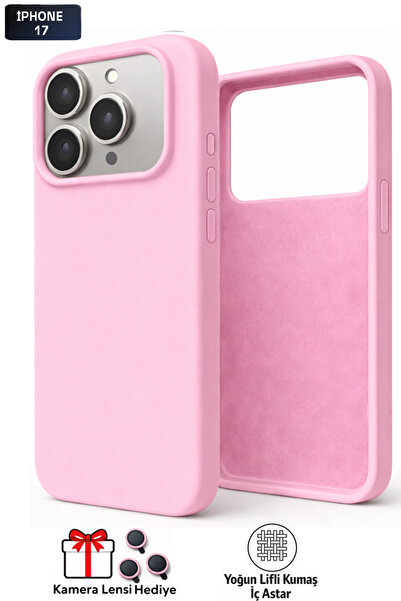 Tech&bello accessories غطاء سيليكون قابل للمسح متوافق مع آيفون 17 مع عدسة كام...