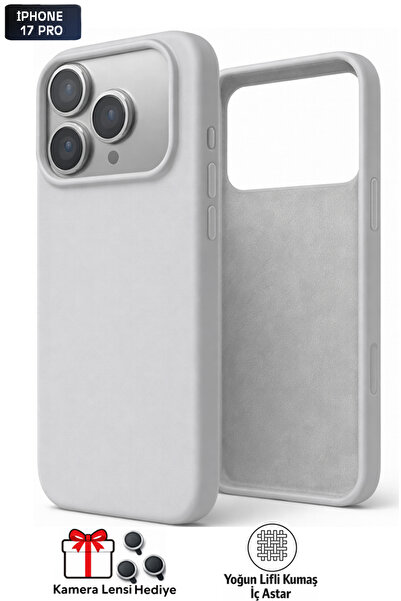 Tech&bello accessories غطاء سيليكون قابل للمسح متوافق مع آيفون 17 برو مع عدسة...