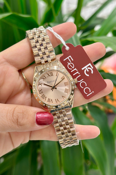 Ferrucci Çelik Kordon Su Geçirmez Garantili Kadın Kol Saati