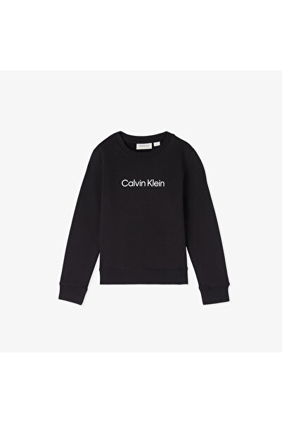 Calvin Klein Logo Regular Çocuk Siyah Sweatshirt