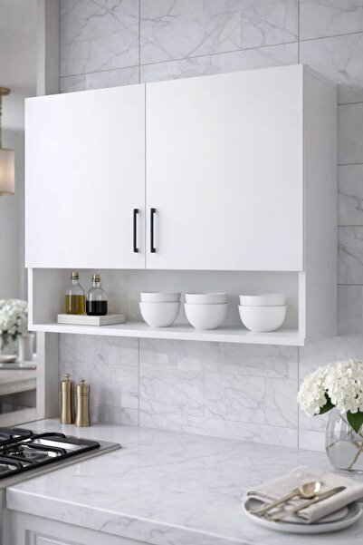 LIUWA FORLADY 2 kapaklı geniş kapasiteli Mini Mutfak Dolabı Üst Modül 80 Cm