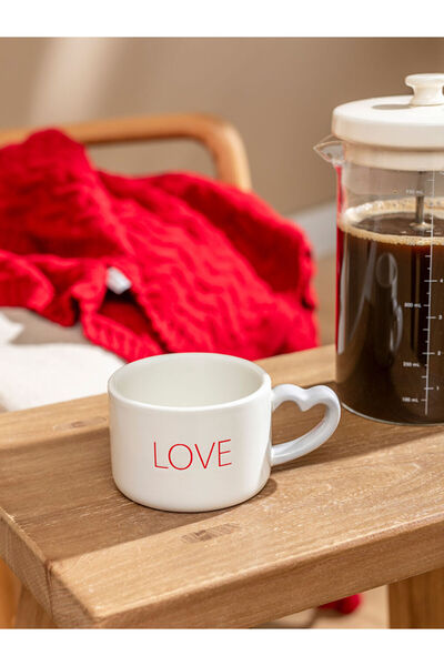 LC Waikiki New season sparkling pieces mixed love text Printed ceramic mug 17...