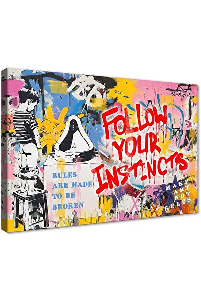ALAYRA International Large Graffiti Canvas Wall Art 60x80cm Colorful Street A...