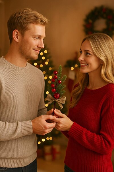 OKAVANGO Πολυτελές Χριστουγεννιάτικο Δώρο Λουλουδιών Κοκίνας με Κορδέλα Κόκκινη