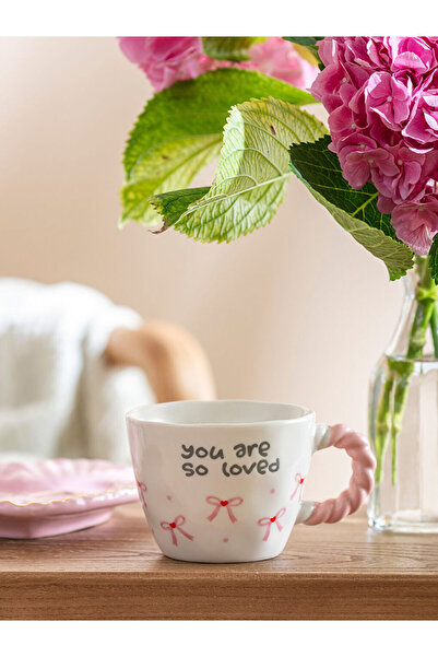 LC Waikiki New Season Sparkling Pieces by Esvab Mixed Bow Printed Ceramic Mug 270 ml