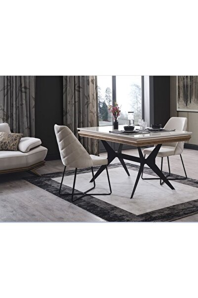 AYDINEV ELİZE AÇILIR YEMEK MASASI+6 SANDALYE