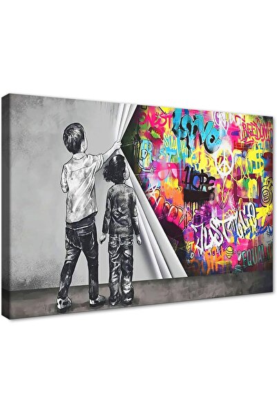 ALAYRA International Large Graffiti Canvas Wall Art 60x80cm Colorful Street A...
