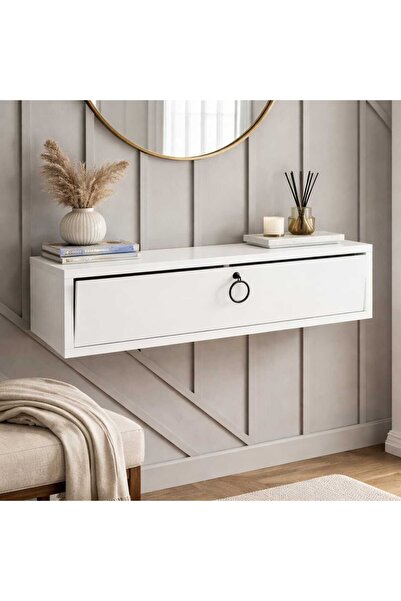 LIUWA Şika 60 cm Beyaz Kapaklı Dresuar Salon Antre Hol Oturma Odası