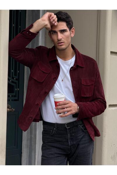 CE-YIL DERİ ÜRÜNLERİ Men's Genuine Leather Suede Jacket