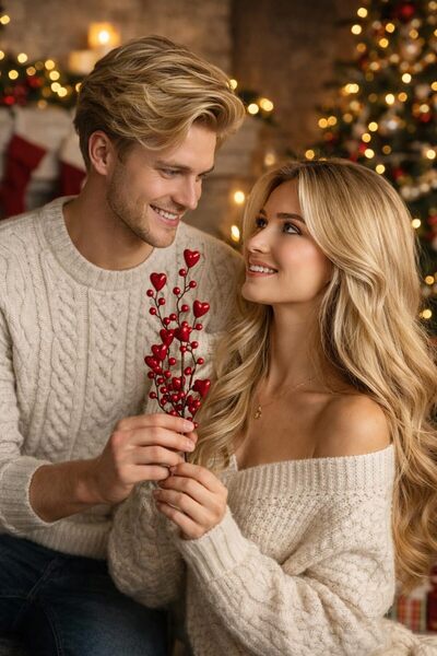 OKAVANGO Ornament pentru brad de Crăciun Floare Kokina Cadou de Crăciun cu in...