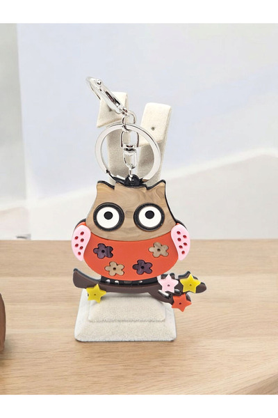 Tokkal Colorful Owl Design Keychain, Bag Charm |   Christmas Gift for a Loved One, Child, or Friend