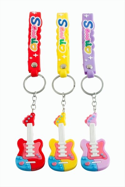 OSENSE سلسلة مفاتيح من السيليكون على شكل جيتار