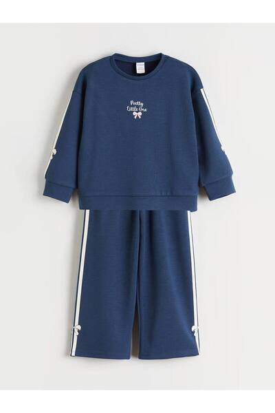 NOBLEKIDS طقم Pretty Little One مطبوع باللون الأزرق الداكن – خطوط بيضاء، للفت...