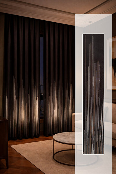 Perlife Gold ® Luxury Panafon Curtain – 2 Panels – 1 into 3 Regular Pleats – 100 cm Width – Modern & Stylish Living Room Curtain