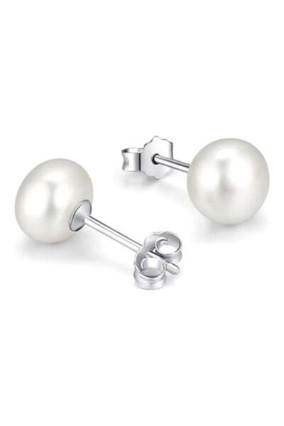 Generic Elegant 925 Silver Natural Pearl Earrings