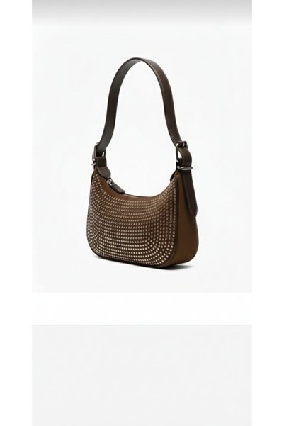 ZEGİ BAGS &MORE Women's Black Daily Stone Baguette Stone Clutch Bag