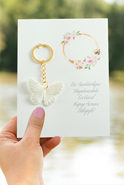 Marsilyan Butterfly Pearl Keychain