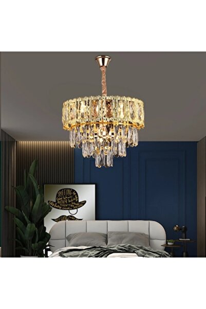 OEM Candelabru BELVEDERE Nobile din cristal 5xE14, diametru 40cm, auriu lucios, înălțime reglabilă