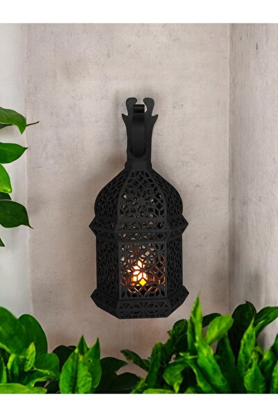 BRNTECH Duvara Asılan Dekoratif Fener Mumluk – Alevsiz LED Tealight Uyumlu Bo...