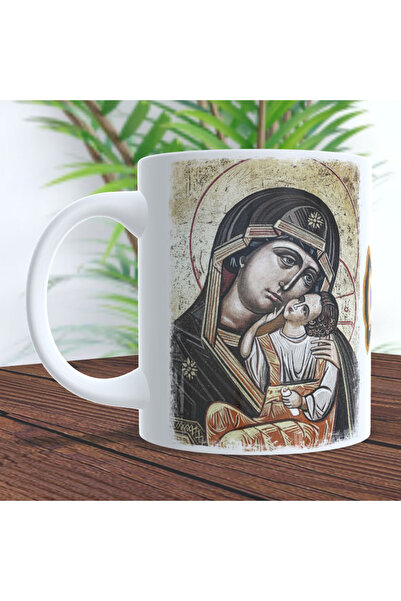 Leistung C&R Set of 2 Mugs Virgin Mary with Child, Jesus Christ