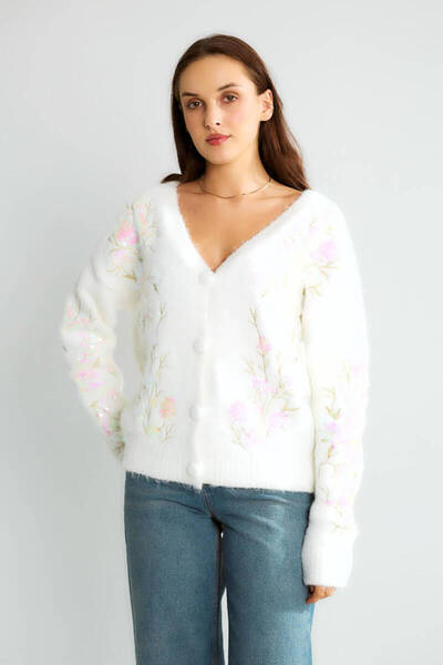 Robin Kemik Rengi Triko Hırka