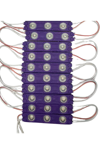 POWERR LED AYDINLATMA 12 Volt 1.2 Watt 3 Lensli Mor 2835 SMD Led Modül IP65 1...