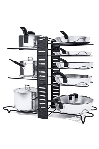 PUFO Adjustable metal organizer for organizing pans, pots, choppers, 46 x 38 cm, black